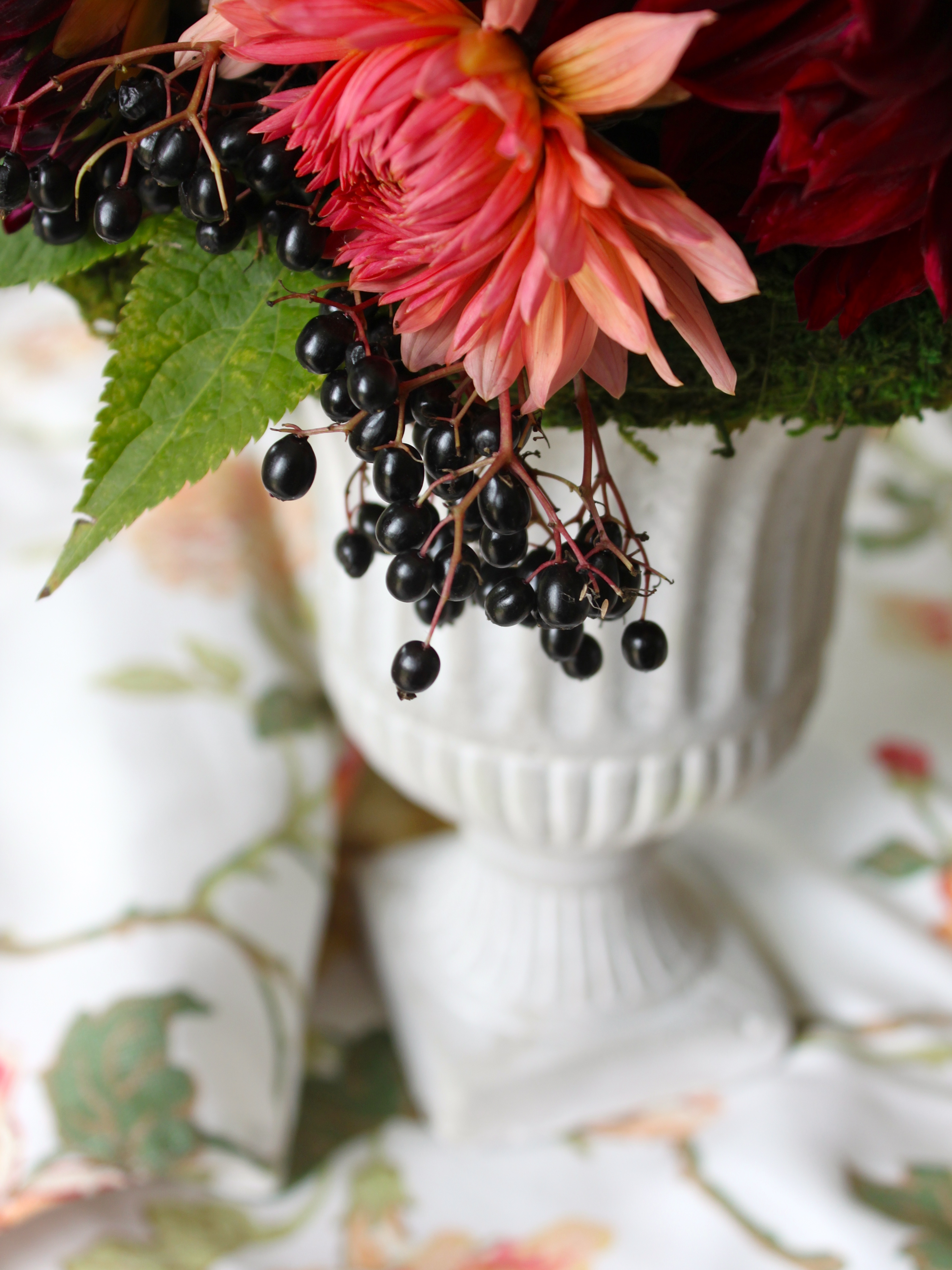 Dahlias with Berries